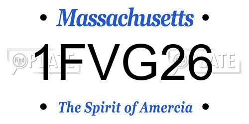 1FVG26 Massachusetts License Plate