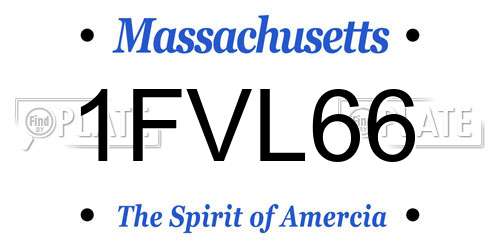 1FVL66 Massachusetts License Plate