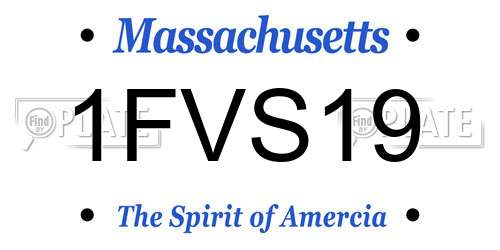 1FVS19 Massachusetts License Plate