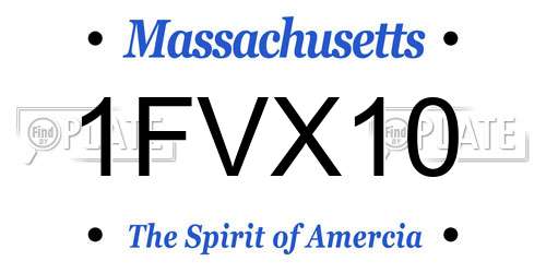 1FVX10 Massachusetts License Plate
