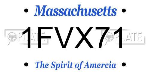 1FVX71 Massachusetts License Plate