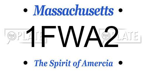 1FWA2 Massachusetts License Plate