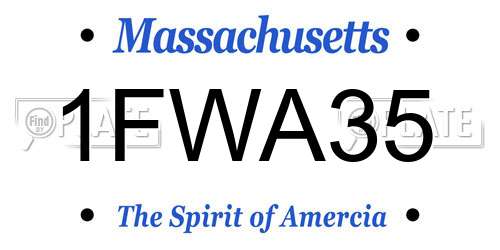 1FWA35 Massachusetts License Plate