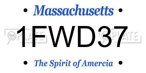 1FWD37 Massachusetts License Plate