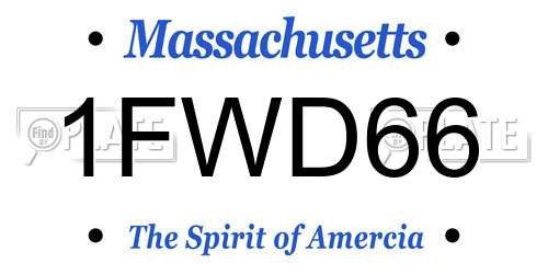 1FWD66 Massachusetts License Plate