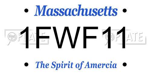 1FWF11 Massachusetts License Plate