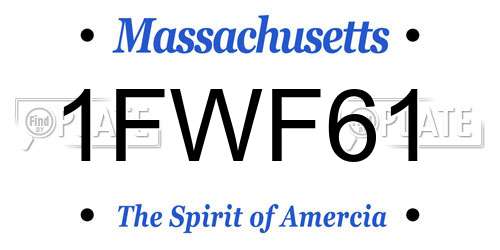 1FWF61 Massachusetts License Plate