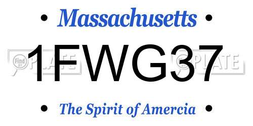 1FWG37 Massachusetts License Plate