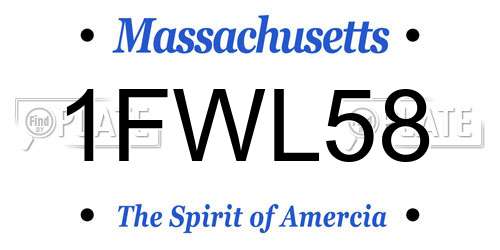1FWL58 Massachusetts License Plate