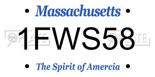 1FWS58 Massachusetts License Plate