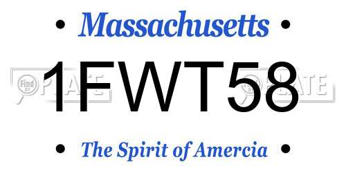 1FWT58 Massachusetts License Plate