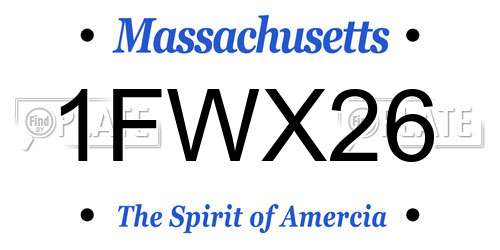 1FWX26 Massachusetts License Plate