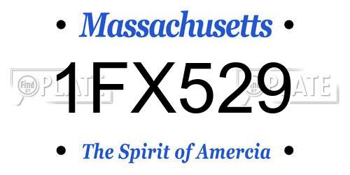1FX529 Massachusetts License Plate