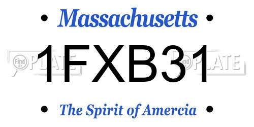 1FXB31 Massachusetts License Plate