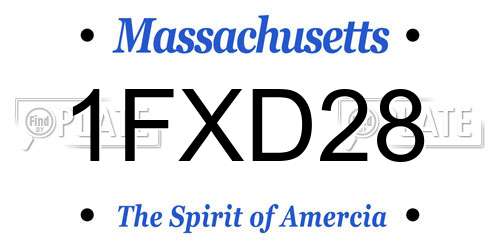 1FXD28 Massachusetts License Plate