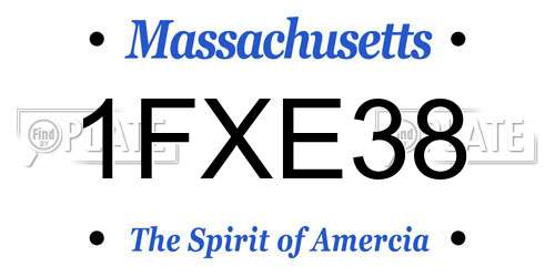 1FXE38 Massachusetts License Plate