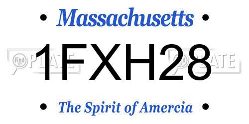1FXH28 Massachusetts License Plate