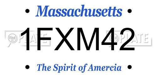 1FXM42 Massachusetts License Plate