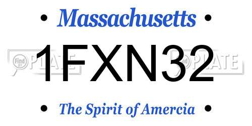 1FXN32 Massachusetts License Plate