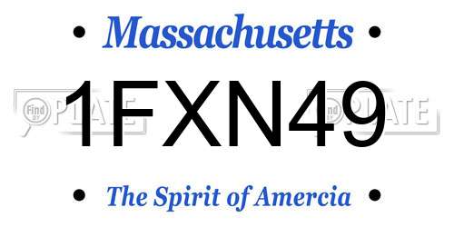 1FXN49 Massachusetts License Plate