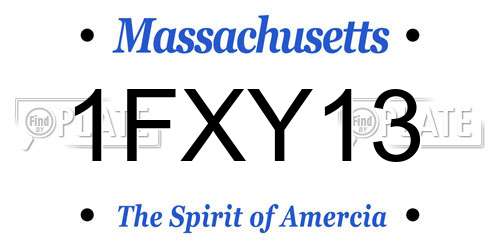 1FXY13 Massachusetts License Plate