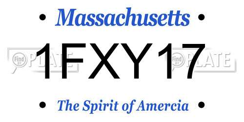 1FXY17 Massachusetts License Plate