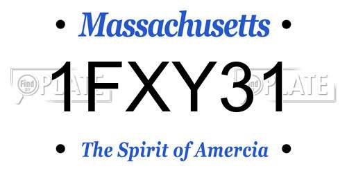 1FXY31 Massachusetts License Plate