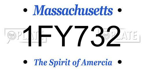 1FY732 Massachusetts License Plate
