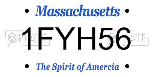 1FYH56 Massachusetts License Plate