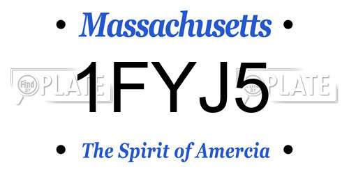 1FYJ5 Massachusetts License Plate