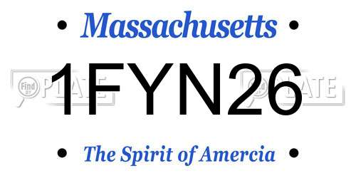 1FYN26 Massachusetts License Plate