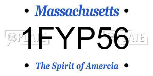 1FYP56 Massachusetts License Plate