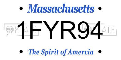 1FYR94 Massachusetts License Plate