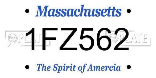 1FZ562 Massachusetts License Plate
