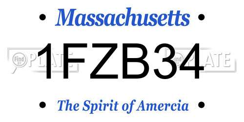 1FZB34 Massachusetts License Plate