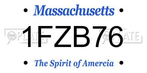 1FZB76 Massachusetts License Plate