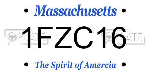 1FZC16 Massachusetts License Plate