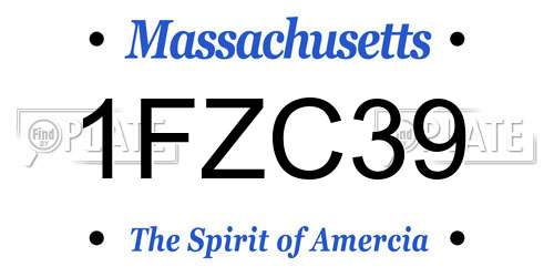 1FZC39 Massachusetts License Plate