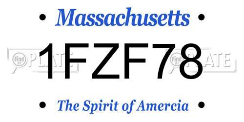 1FZF78 Massachusetts License Plate