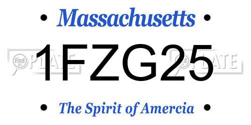 1FZG25 Massachusetts License Plate