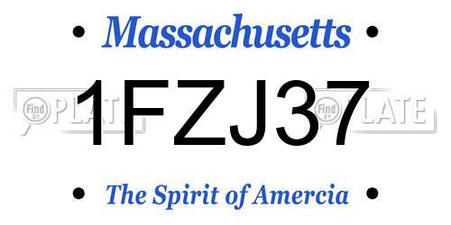 1FZJ37 Massachusetts License Plate