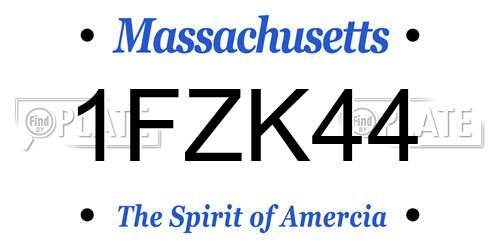 1FZK44 Massachusetts License Plate