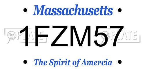 1FZM57 Massachusetts License Plate