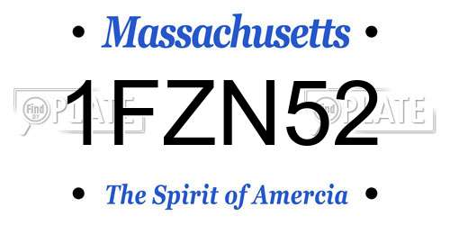 1FZN52 Massachusetts License Plate