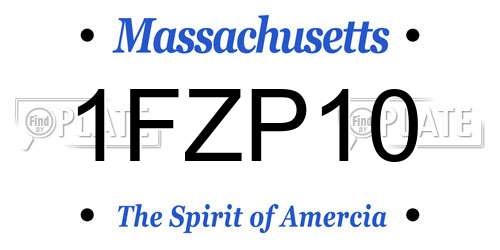 1FZP10 Massachusetts License Plate