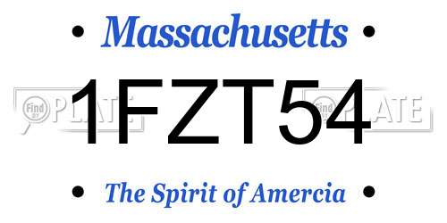 1FZT54 Massachusetts License Plate