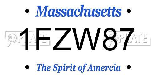 1FZW87 Massachusetts License Plate