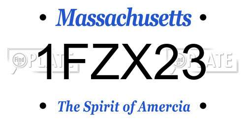 1FZX23 Massachusetts License Plate
