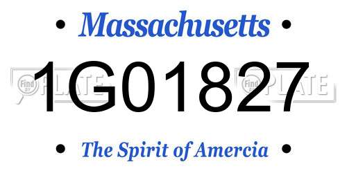 1G01827 Massachusetts License Plate