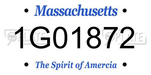 1G01872 Massachusetts License Plate